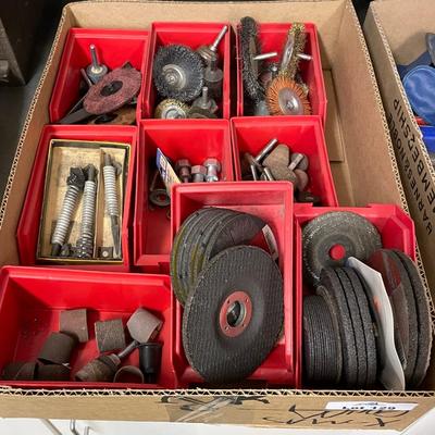 Box of Grinding/sanding brushes & wheels