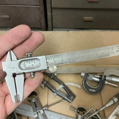 Box of about Calipers & Other Small measuring devices