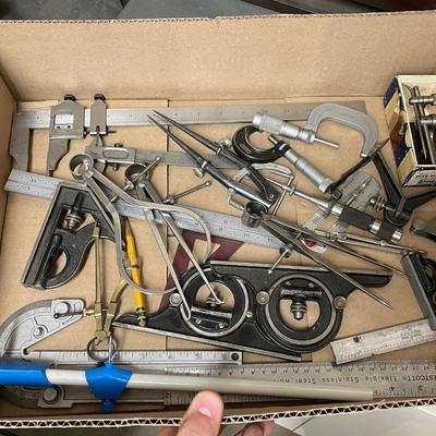 Box of about Calipers & Other Small measuring devices