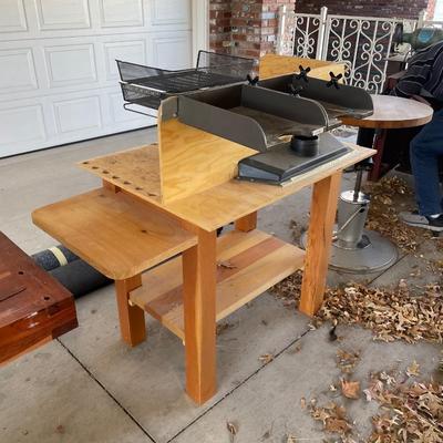 Wood Work Bench - Air Hose Attachments & Power Strip
