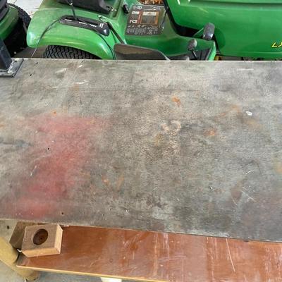 Custom Steel 2 tiered work table w/power