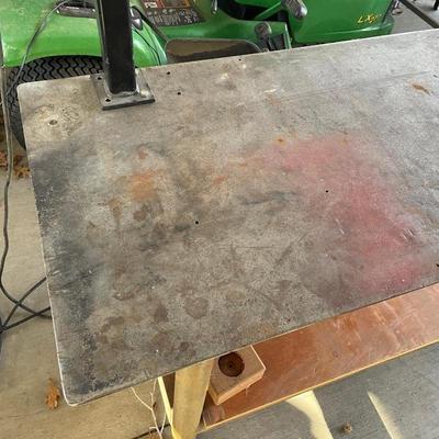 Custom Steel 2 tiered work table w/power