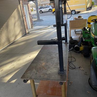 Custom Steel 2 tiered work table w/power