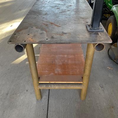 Custom Steel 2 tiered work table w/power