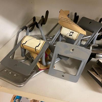 2 Shelves Full of Various Metal Hanging Hooks - Mostly New / DOZENS
