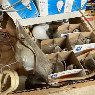 2 Flats of Light Bulbs and Accessories
