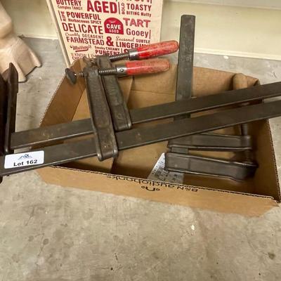 3 Larger sized Wood handled Steel Clamps
