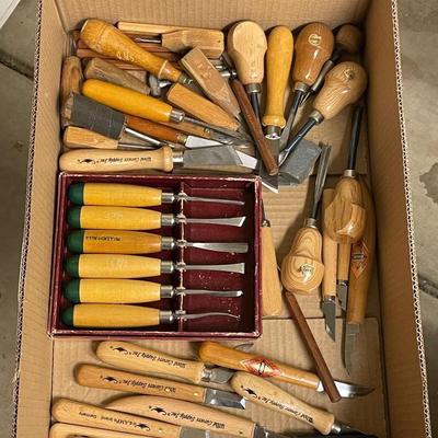 Box of small woodworking tools