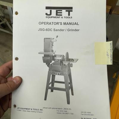 Jet Belt Sander / Disc Grinder Model JSG-6DC with manual + Sand Paper Below