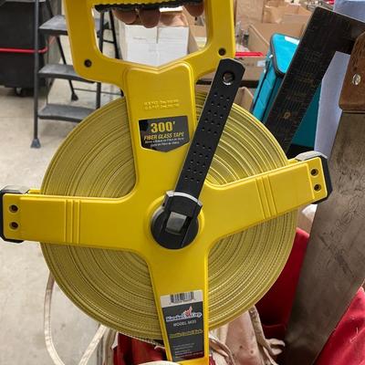 Bucket of Tools/300' Tape measure/t-square