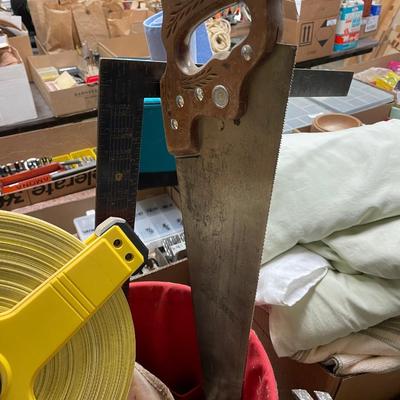 Bucket of Tools/300' Tape measure/t-square