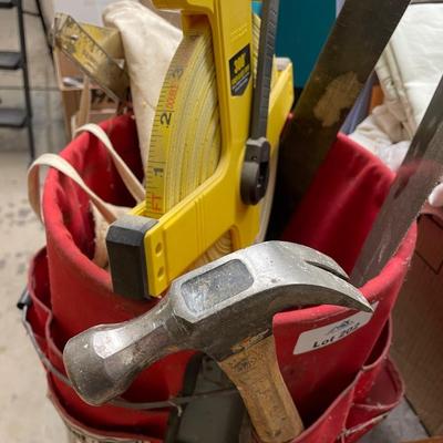 Bucket of Tools/300' Tape measure/t-square