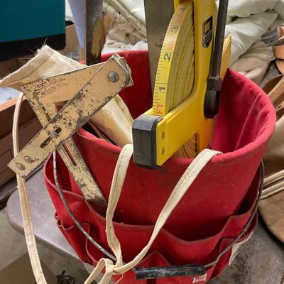 Bucket of Tools/300' Tape measure/t-square