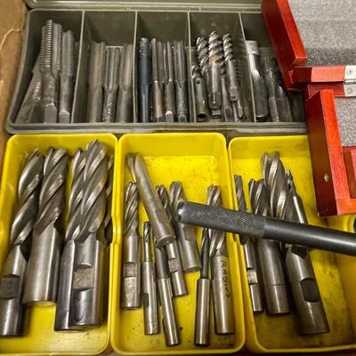 Box of machine drill bits/threading tools