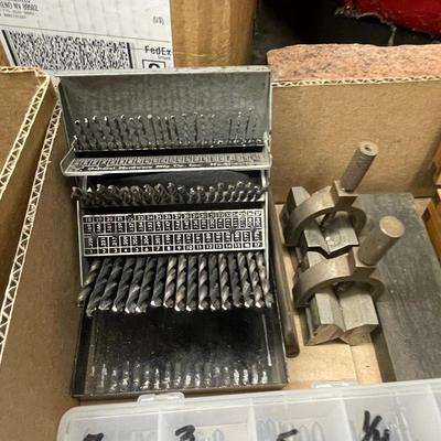 Flat Box full of very small drill bits/threading tools