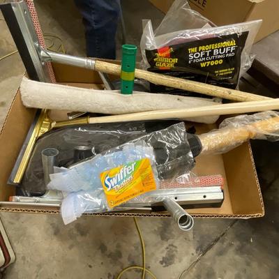 Box of Squeegies/Swiffer Dusters & More