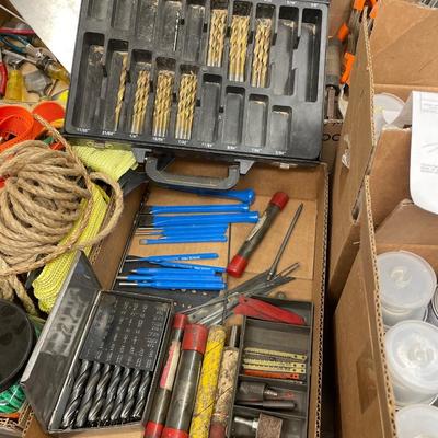 Drill Bits in box w/Saw Blades