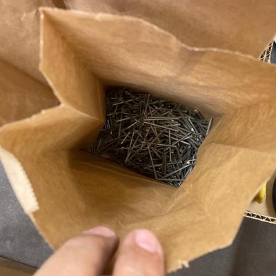 Box of Assorted nails in bags