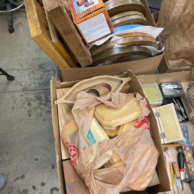 2 Boxes of Wood Carving blanks & carved wood - Wood Burning Kit