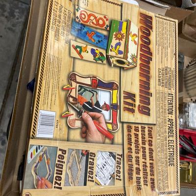 2 Boxes of Wood Carving blanks & carved wood - Wood Burning Kit