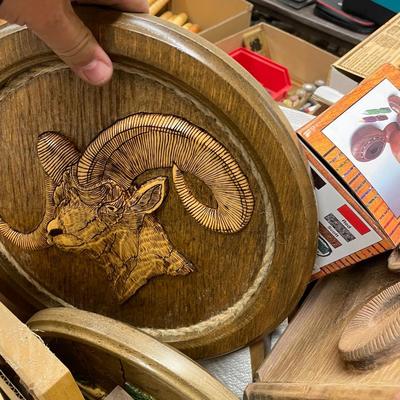 2 Boxes of Wood Carving blanks & carved wood - Wood Burning Kit