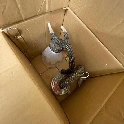 Box with new Antler light fixture