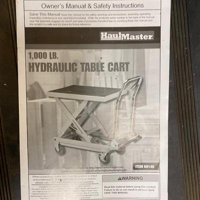 Haulmaster 1000lb Hydraulic Table Cart