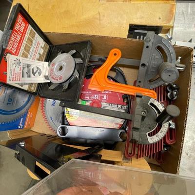 Jet JTAS-10XL Left Tilting Arbor Saw, XACTA-Fence II, work table, and accessories
