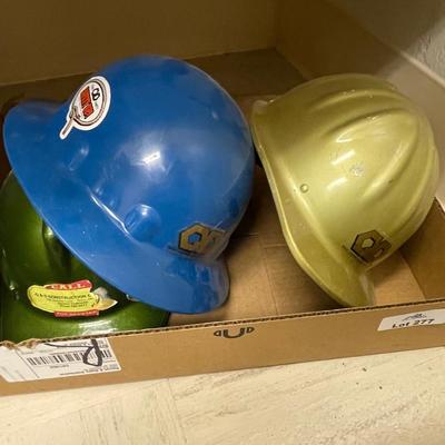 Lot of 3 Q&D Hardhats - Green/Blue/Yellow