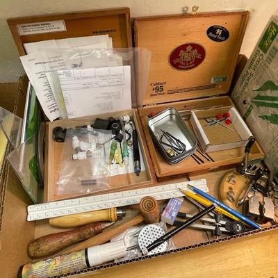 Sale Photo Thumbnail #1054: Lots of small wood working tools in these 2 boxes Ð see all photos