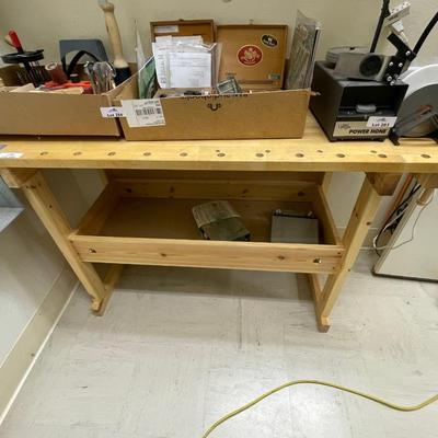 Woodworking Bench with middle shelf - not contents on top