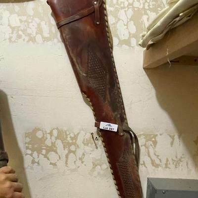 Sale Photo Thumbnail #1062: Vintage leather rifle scabbard as shown