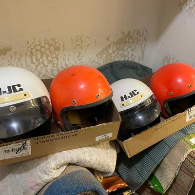4 Vintage Motorcycle Helmets