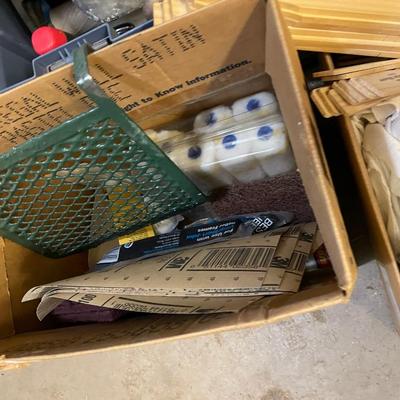 Tons of Painting Supplies in Blue snap close Bin & 2 Boxes