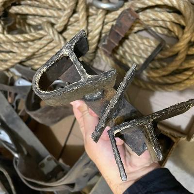 2 Branding Irons & 2 Boxes of Tree Climbing Equipments