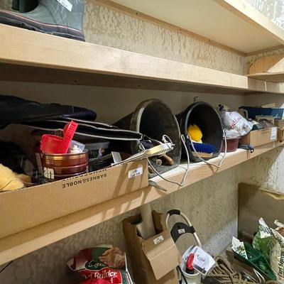 Shelf of Horse Care Supplies