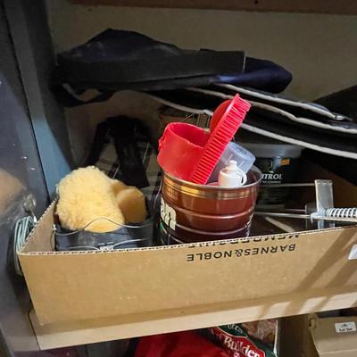 Shelf of Horse Care Supplies