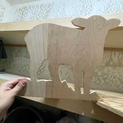 4 Plywood Stencils-Livestock Animals & 4 leaf