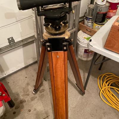 Vintage Berger Transit Survey Tool with Wood Tripod