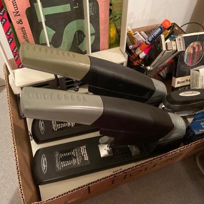 Lots of Office Supplies - Multiple Swingline industrial staplers/clips/Adding Machine