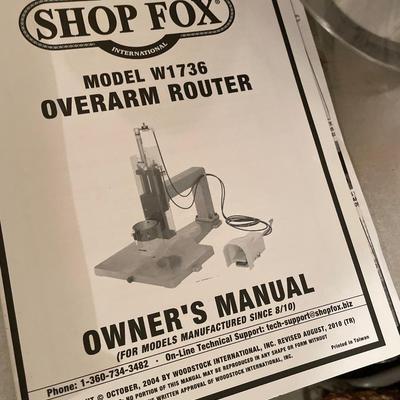 Shop Fox Model W1736 Overarm Router w/footpedal & paperwork