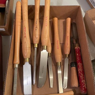 Lot of 10 Robert Sorby Wood Handled Lathe Tools
