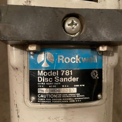 Rockwell Electric Model 781 Disc Sander