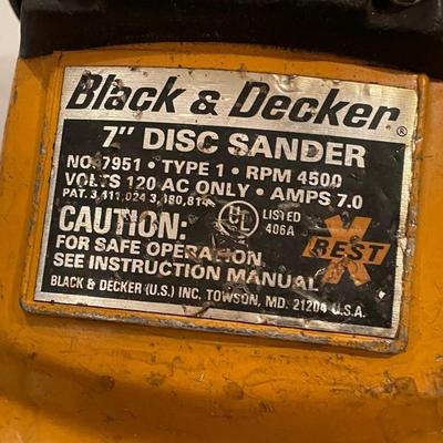 Black & Decker 7" Electric Disc Sander Model #7951 - 4500rpm