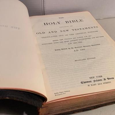 Antique Leather Bibles Lot