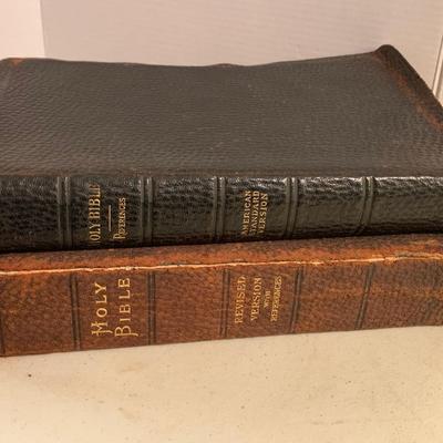 Antique Leather Bibles Lot