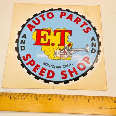 Vintage Automotive Equipment Sticker - ET Auto Parts and Speed Shop