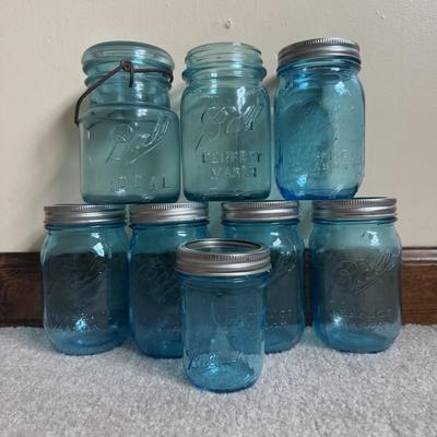 LOT 2B: Blue Ball Mason Jars
