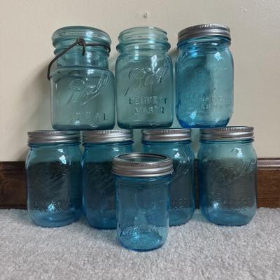 LOT 2B: Blue Ball Mason Jars