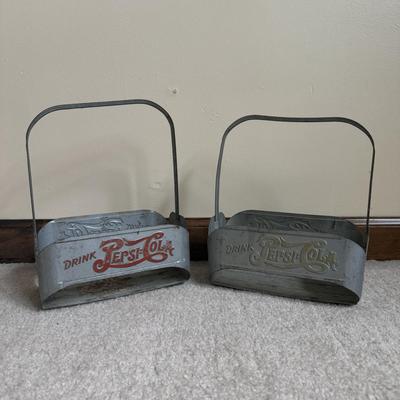 LOT 3B: Vintage Metal Pepsi Cola Bottle Holders